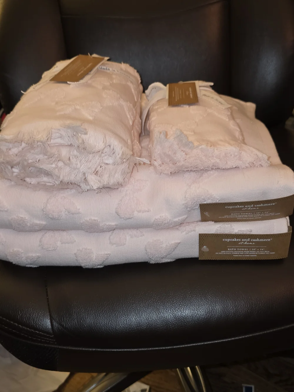 cupcakes & cashmere Blush Pink Decorative Bath Towels